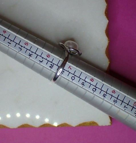 925 Sterling Silver Freshwater Pearl & CZ Ring Sizes N P or Q, New, UK Seller - 第 8/12 張圖片