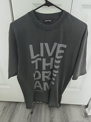 Anine Bing Live The Dream Tee - New Without Tag - Size S - Washed Black