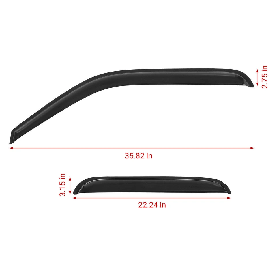 Window Visors Rain Sun Guard For 99-06 Chevy Silverado GMC Sierra Extended Cab - Изображение 2 из 4