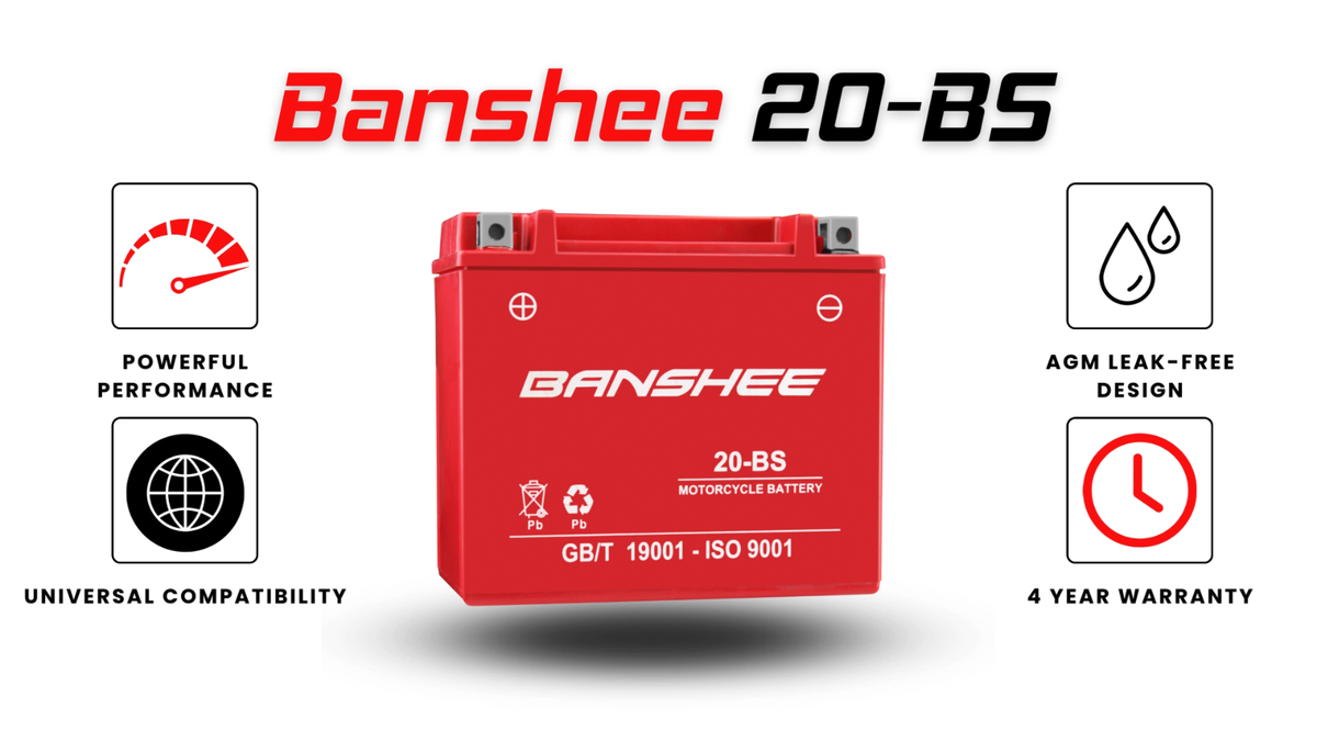 Banshee YTX20-BS Battery for Suzuki C109R Boulevard 2008–2009 AGM