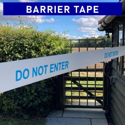 BARRIERTAPE DO NOT ENTER (white/blue) hazard barrier tape - non-adhesive warning cordon 20M