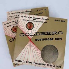 3 Goldberg dustproof cans 8 mm super 8 400 ft NOS NEW