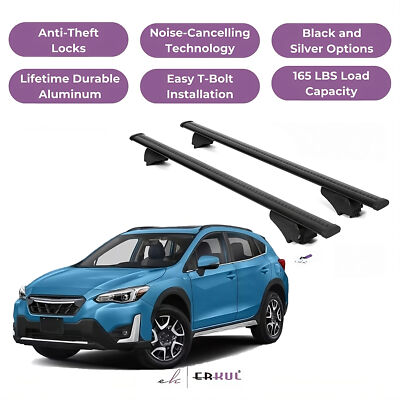 ERKUL Roof Rack Cross Bars for Subaru Crosstrek Hybrid 2019-2023- Black