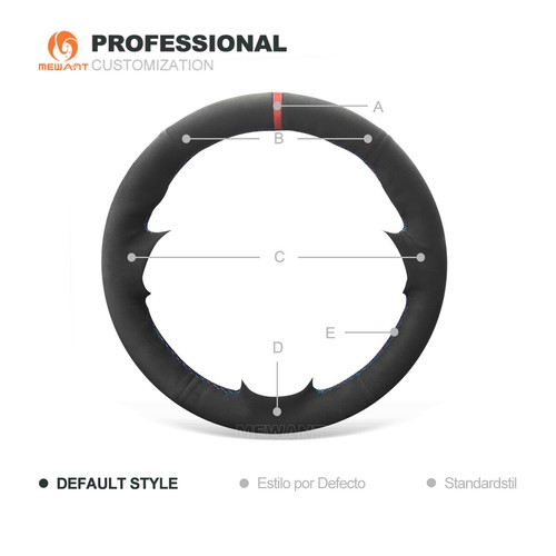 Black Suede Steering Wheel Cover for BMW 1 Series E81 E82 E87 E88 3 Series M3 - Picture 7 of 8