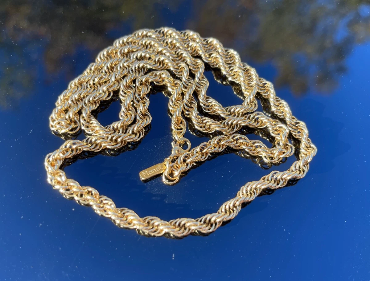 Vintage Monet Gold Rope Chain Necklace