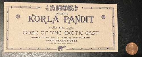 Korla Pandit bundle concert flyer ticket signed card and sealed GOTK lp Ed Wood