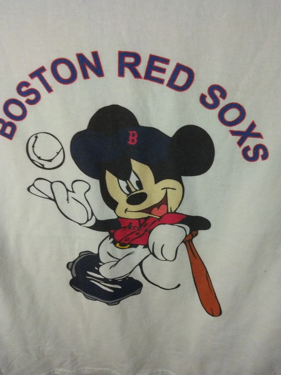 Boston Red Sox Disney Mickey Mouse Graphic T-Shirt Medium Adult