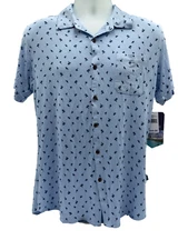 $60 Mountain And Isles Men’s Button Up Shirt - Blue Caspian Palm Toss - Small