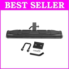 Polished Stainless Steel hitch step Bar with 4in Oval Step - Bumper Protector