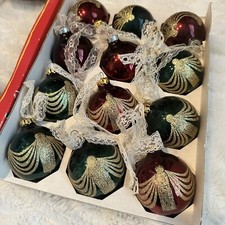 Rauch Ornaments Vintage Victorian Collection STUNNING Glass Balls Made in USA