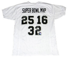 MARCUS ALLEN FRED BILETNIKOFF JIM PLUNKETT SIGNED OAKLAND RAIDERS SB MVP JERSEY