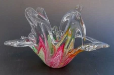 Vintage ~ Free Form Art Glass ~ Letter/Napkin Holder Style ~ Decorative