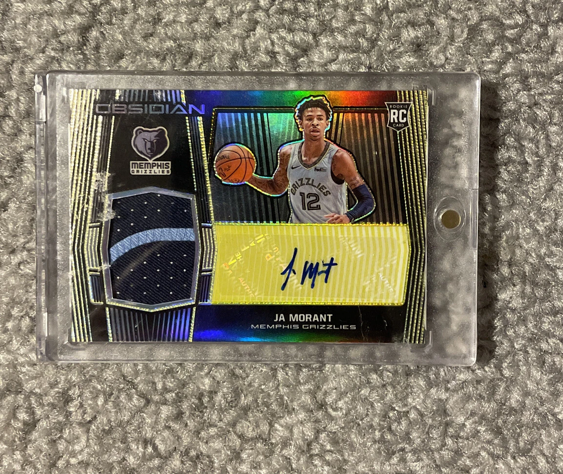 2019-20 Obsidian Ja Morant Yellow Etch RPA Jersey Auto RC /10 Memphis  Grizzlies