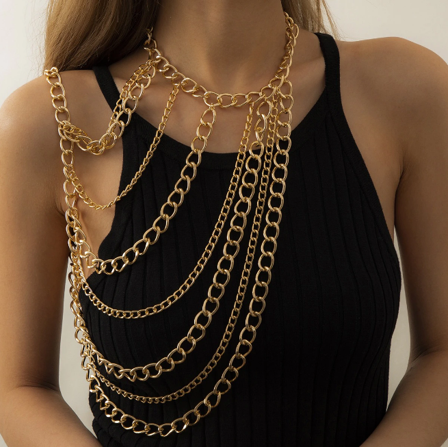 Chest Chain One Shoulder Metal Body Jewelry Festival Choker Necklace Boob Chain | eBay Chest Chain One Shoulder Metal Body Jewelry Festival Choker Necklace Boob Chain | eBay