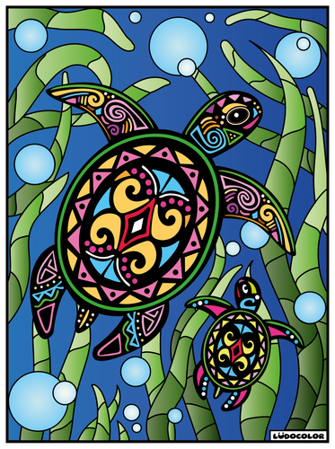 Table Velvet To Coloring The Turtle - Picture 2 of 2