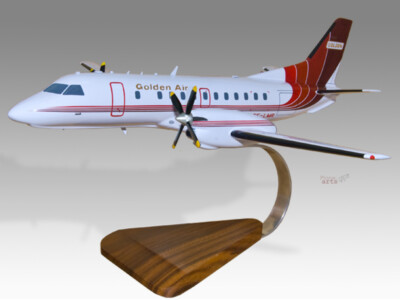 Saab 340 A Golden Air Solid Kiln Dried Mahogany Wood Handcrafted Display Model