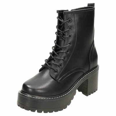 white platform military lace up boots