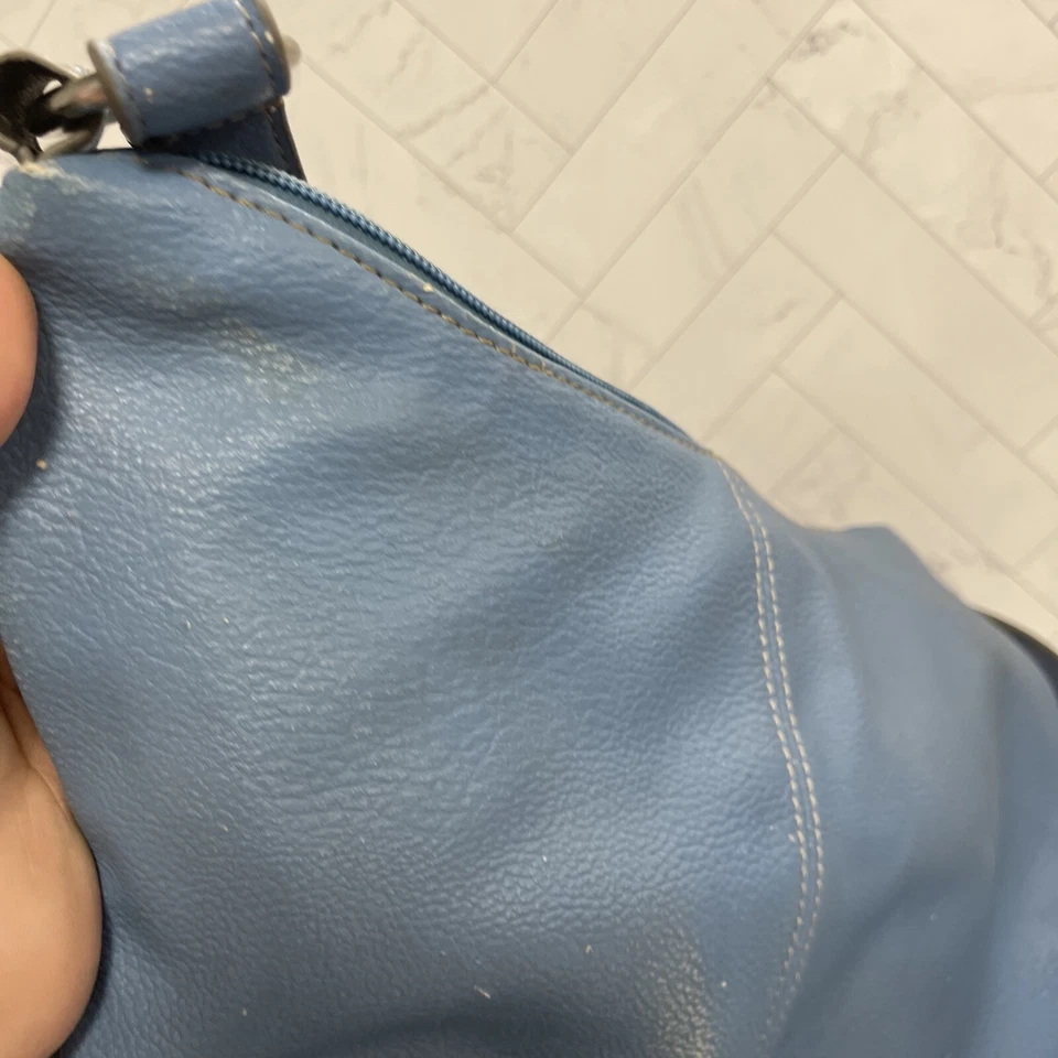 Bolso Cartera de Hombro Gemini Rising Azul Plata Filigrana Damasco Acento Embellecido Foto 4 de 4