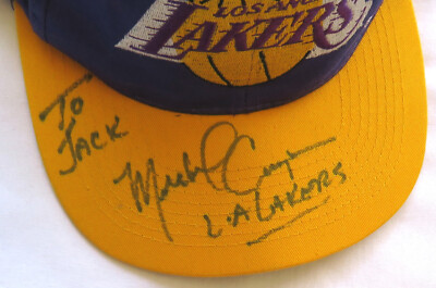 Los Angeles Lakers Vintage Snapback Hat Signed Michael Cooper NBA