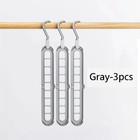 Set Of 3 Folding Hanger 9 Hole Rotating Magic Closet 3D Organizer Space Saver
