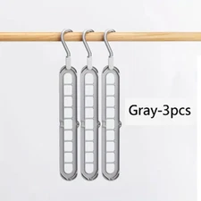 Set Of 3 Folding Hanger 9 Hole Rotating Magic Closet 3D Organizer Space Saver 