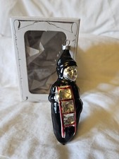 1983 Inge Glas Hand Painted Blown Glass Ornament Child with Sled IOB 4