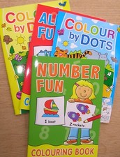 Children kids  Educational Numbers Activity Alphabet & Colouring By Dots Books