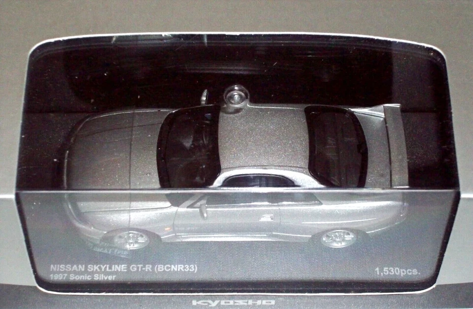 KYOSHO 1/43 NISSAN SKYLINE GT-R (BCNR33) 1997 Sonic Silver 03342S 1 of 1530pcs - Immagine 3 di 4