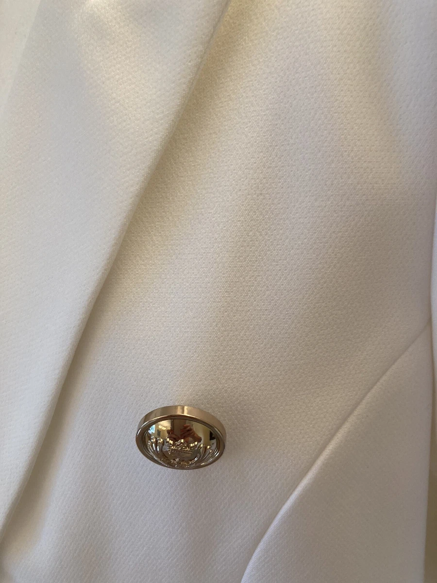 RIVER ISLAND WHITE BLAZER WITH GOLD BUTTONS SIZE 12
