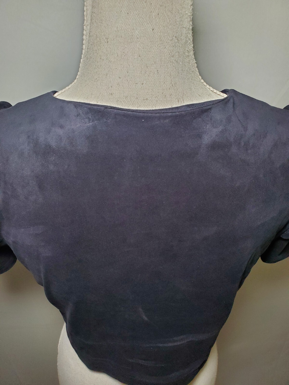 Zara Basic Black Short Sleeve Button Front Croppe… - image 5