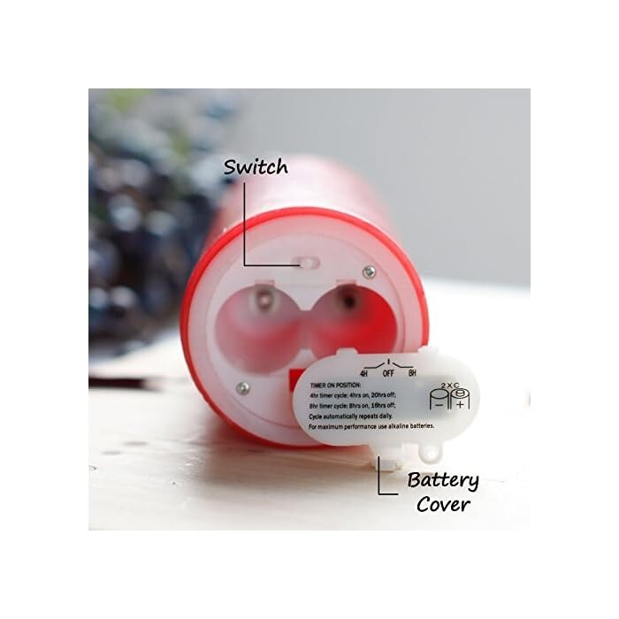 Red Candle, Simplex Candle 3D Candle Fireless flame Real Wax LED Melted ...