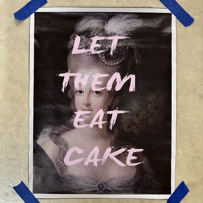 Marie-Antoinette Let Them Eat Cake   Poster Canvas Wall Art Man Cave 12x16 in
