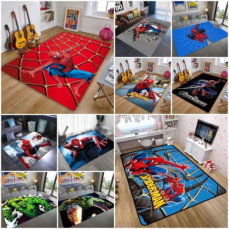 Alfombra antideslizante Marvel Spiderman Hulk alfombras de piso alfombras alfombras de dormitorio felpudo