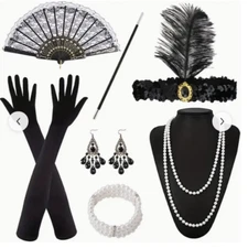 7PCS Set of 1920s Flapper Accessories Set Women Retro Gatsby Costume Accessories