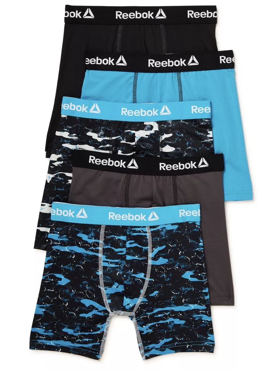 REEBOK Boy's 5 Pack Performance Boxer Briefs NEW Sz Medium Cool