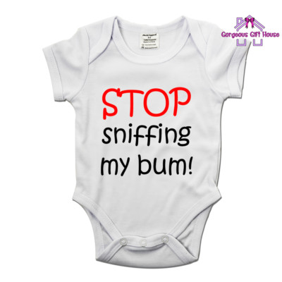 Keep Calm And Wipe My Bum Baby Grow Body Suit Vest Funny Gift Present Shower