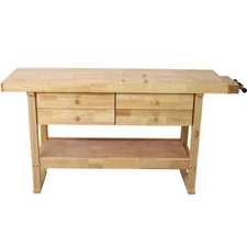 High-Quality 60in Workbench with 4 Drawers Wooden Work Table for Garage DIY Task
