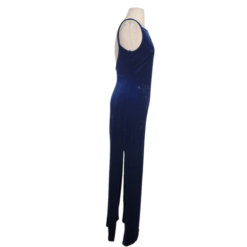 Nuevo con etiquetas Maxi Vestido De Colección Rampage Terciopelo Brillante Talla S Cuello Cuadrado Doble Abertura Baile de graduación - Imagen 3 de 10