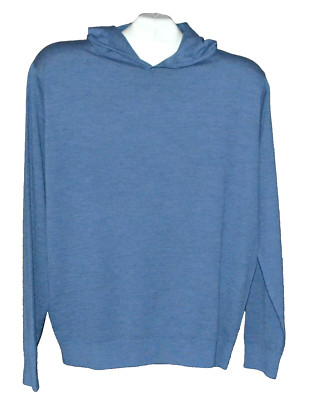Peter Millar Men's Blue Wool  Hood Sweater Size L $300