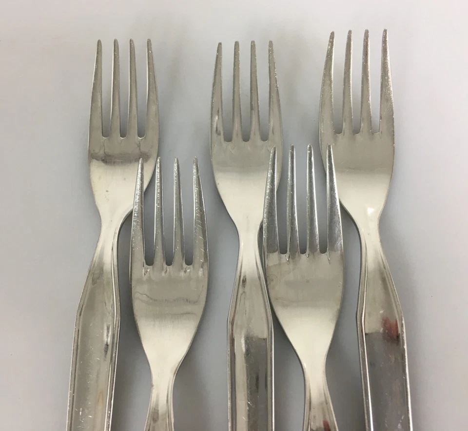 Лот из 5 вилок для ужина или салата из нержавеющей стали INOX 18/10 S Anchor 7 1/2 дюйма - Изображение 2 из 4