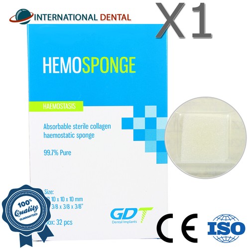GDT Hemostatic Absorbable Collagen Sponge Sterile Gelfoam 32 Cubes