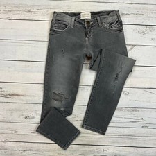 Current Elliott The Crop Skinny Jeans Size 25 Womens Overcast Destroy Distressed