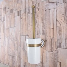 Antique Brass Wall Mounted Bathroom Toilet Cleaning Brush and Holder Set Zba783
