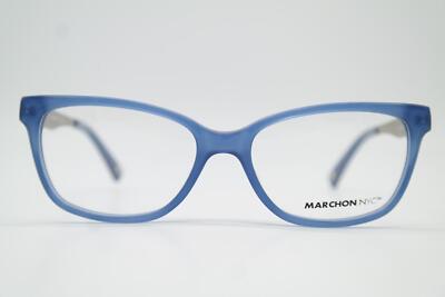 Brille MARCHON NYC ORCHID Blau Silber Oval Brillengestell eyeglasses Neu