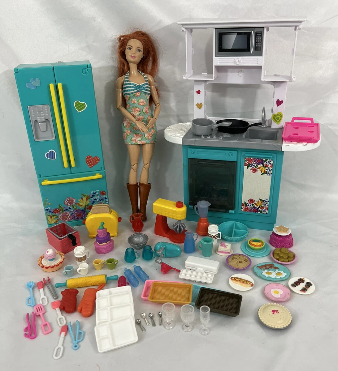 Barbie The Pioneer Woman Doll + Kitchen Set Fridge Ree Drummond 2018 +  EXTRAS!!