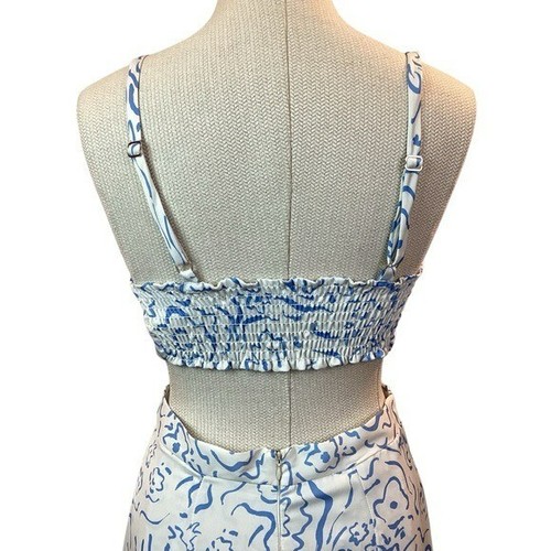 NWT Resa Womans Medium 2-Piece Floral Dress White Blue - Picture 12 of 16