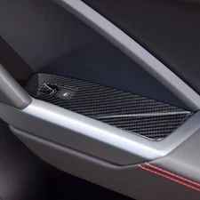 Car Window Glass Lift Button Panel Cover Carbon Pattern Trim For Audi Q3 2019-22
