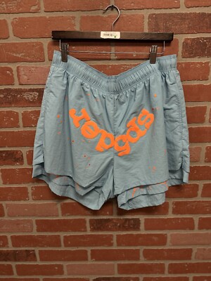 Sp5der Blue Orange OG Double Layer Shorts size XL | 100% authentic
