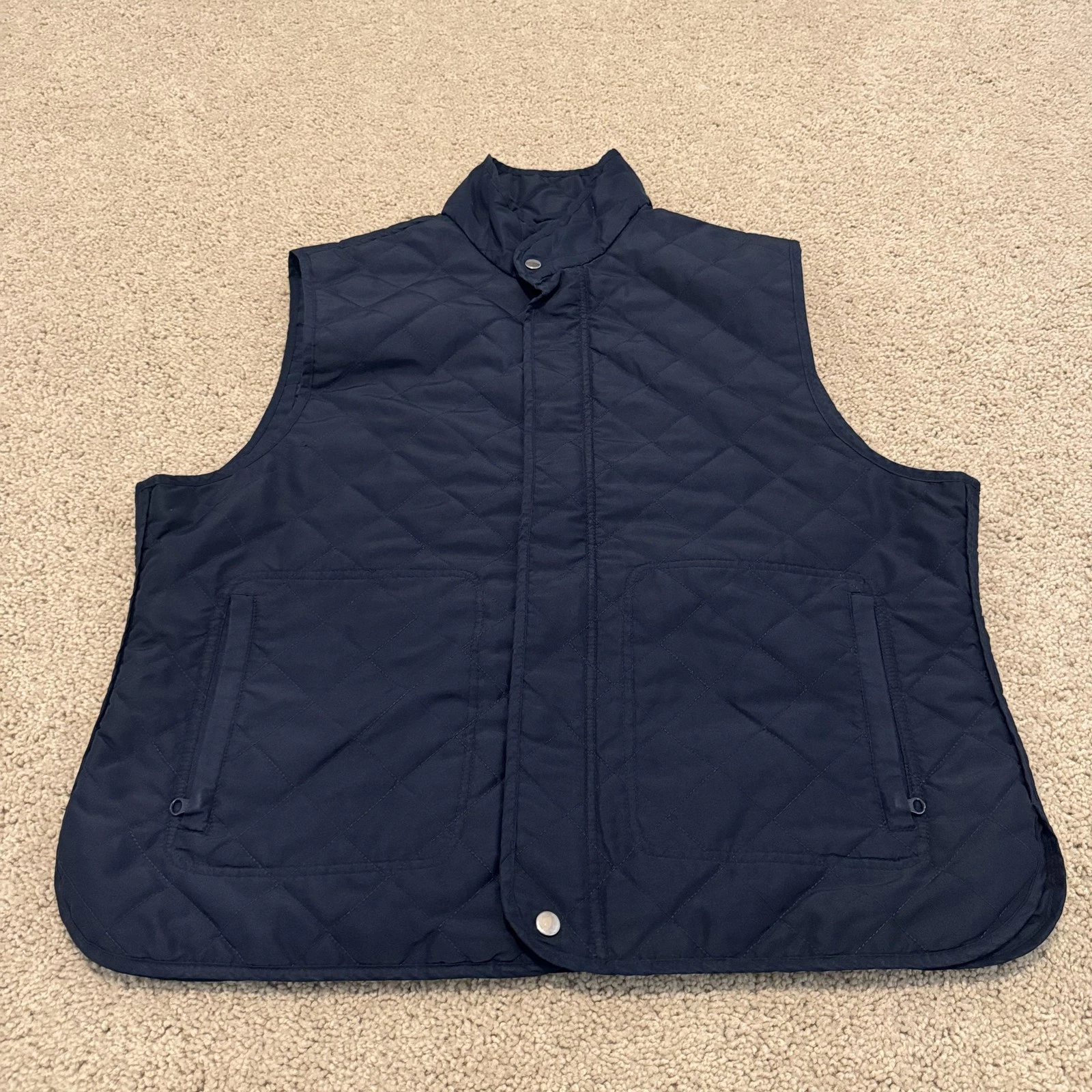 Banana Republic Vest Mens Extra Large XL Navy Quilted Insulated Zip Snap Pockets