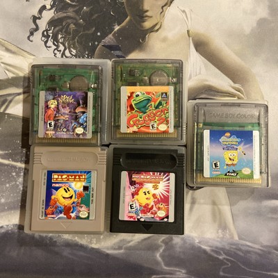 Lot of Gameboy-Color- Magi Nation Frogger PAC-Man Ms Spong Bob